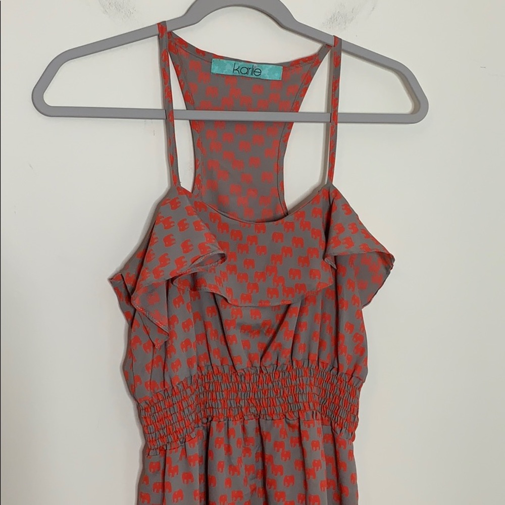 Karlie Elephant Print Racerback Dress - Picture 3 of 10